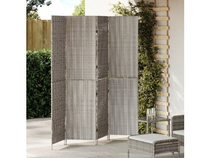 vidaXL Přepážka Šedá 195 x 180 cm polyratan