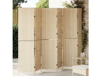 vidaXL Přepážka Béžová 292 x 180 cm polyratan