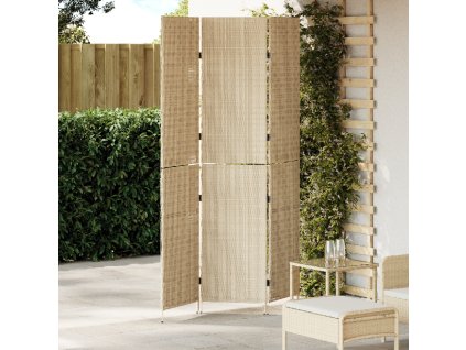 vidaXL Přepážka Béžová 146 x 200 cm polyratan