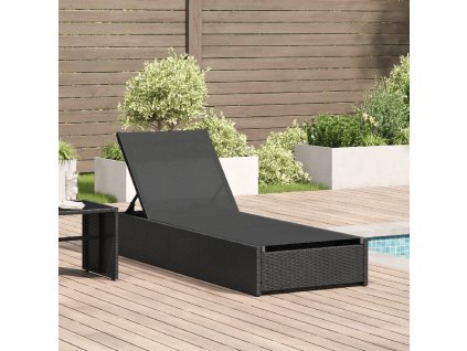 vidaXL Slunečník Černá 200,5 x 70 x 75 cm polyratan