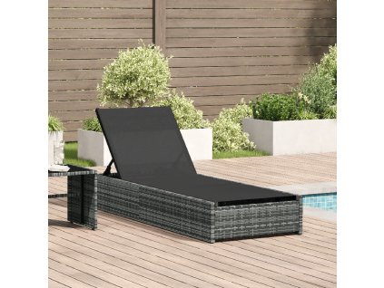 vidaXL Slunečník Šedá 200,5 x 70 x 75 cm polyratan