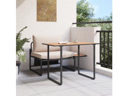 vidaXL Zahradní jídelní souprava 2 pcs Taupe Ocel