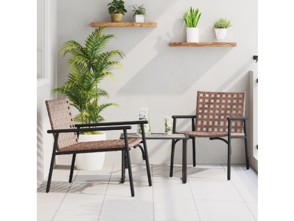 vidaXL Zahradní křeslo 2 pcs Černá 79 x 56 x 73.5cm polyratan