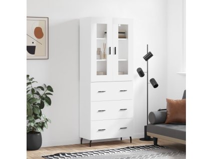 vidaXL Skříň highboard bílá 69,5 x 34 x 180 cm kompozitní dřevo