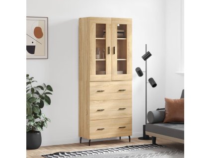 vidaXL Skříň highboard dub sonoma 69,5 x 34 x 180 cm kompozitní dřevo