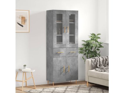 vidaXL Skříň highboard betonově šedá 69,5x34x180 cm kompozitní dřevo