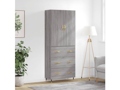 vidaXL Skříň highboard šedá sonoma 69,5 x 34 x 180 cm kompozitní dřevo