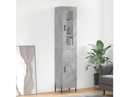 vidaXL Skříň highboard betonově šedá 34,5x34x180 cm kompozitní dřevo