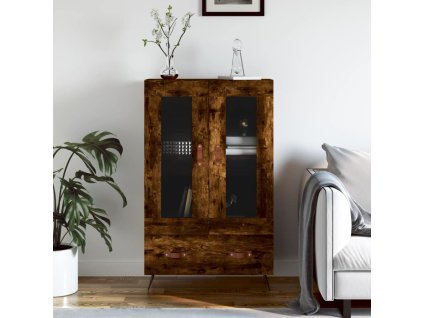 vidaXL Skříň highboard kouřový dub 69,5 x 31 x 115 cm kompozitní dřevo