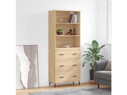 vidaXL Skříň highboard dub sonoma 69,5 x 34 x 180 cm kompozitní dřevo