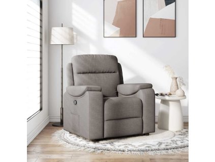 vidaXL Polohovací křeslo taupe textil