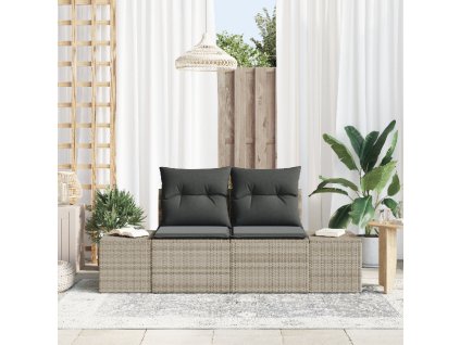 vidaXL Zahradní sofa Šedá 123 x 62 x 69cm polyratan