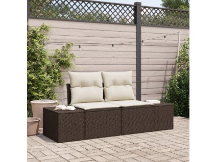 vidaXL Zahradní sofa Hnědá 123 x 62 x 69cm polyratan
