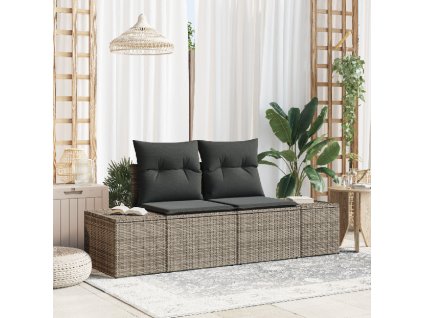 vidaXL Zahradní sofa Šedá 123 x 62 x 69cm polyratan