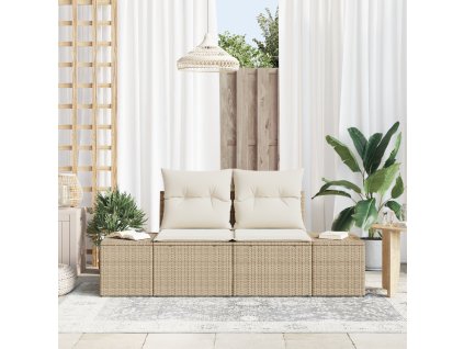 vidaXL Zahradní sofa Béžová 123 x 62 x 69cm polyratan