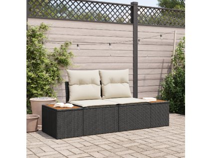 vidaXL Zahradní sofa Černá 184 x 62 x 85cm polyratan
