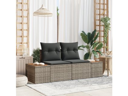 vidaXL Zahradní sofa Šedá 184 x 62 x 85cm polyratan