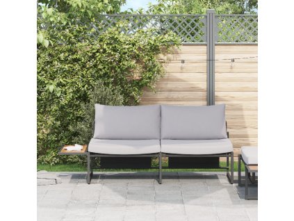 vidaXL Zahradní sofa s polštářem Hnědá 200.5 x 70 x 85.5cm kov