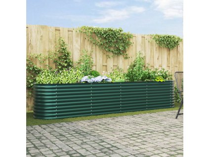 vidaXL Vyvýšený záhon Zelená 400 x 80 x 81 cm Ocel