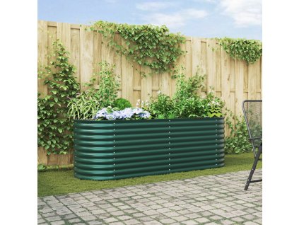vidaXL Zahradní vyvýšený záhon Zelená 240 x 80 x 81 cm Ocel