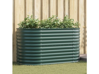 vidaXL Vyvýšený záhon Zelená 160 x 80 x 81 cm Ocel