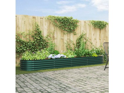 vidaXL Vyvýšený záhon Zelená 400 x 80 x 44 cm Ocel