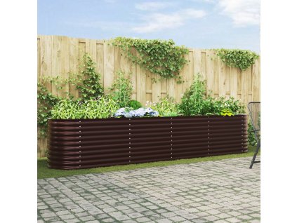 vidaXL Vyvýšený záhon Hnědá 400 x 80 x 81 cm Ocel