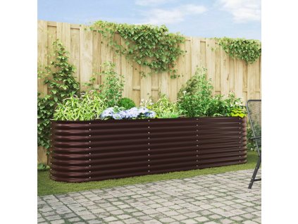 vidaXL Zahradní vyvýšený záhon Hnědá 320 x 80 x 81 cm Ocel