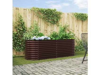 vidaXL Zahradní vyvýšený záhon Hnědá 240 x 80 x 81 cm Ocel