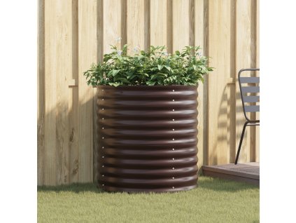 vidaXL Zahradní vyvýšený záhon Hnědá 80 x 80 x 81 cm Ocel