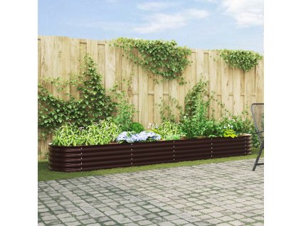 vidaXL Zahradní vyvýšený záhon Hnědá 400 x 80 x 44 cm Ocel