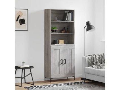 vidaXL Skříň highboard šedá sonoma 69,5 x 34 x 180 cm kompozitní dřevo