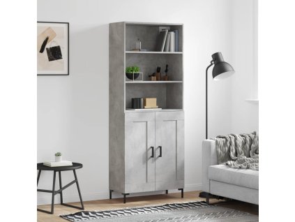 vidaXL Skříň highboard betonově šedá 69,5x34x180 cm kompozitní dřevo