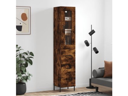 vidaXL Skříň highboard kouřový dub 34,5 x 34 x 180 cm kompozitní dřevo