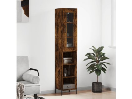 vidaXL Skříň highboard kouřový dub 34,5 x 34 x 180 cm kompozitní dřevo