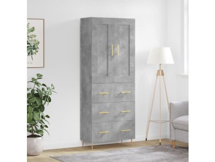 vidaXL Skříň highboard betonově šedá 69,5x34x180 cm kompozitní dřevo