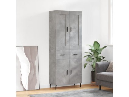 vidaXL Skříň highboard betonově šedá 69,5x34x180 cm kompozitní dřevo