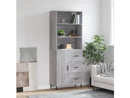 vidaXL Skříň highboard šedá sonoma 69,5 x 34 x 180 cm kompozitní dřevo