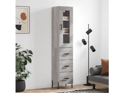 vidaXL Skříň highboard šedá sonoma 34,5 x 34 x 180 cm kompozitní dřevo