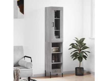 vidaXL Skříň highboard šedá sonoma 34,5 x 34 x 180 cm kompozitní dřevo