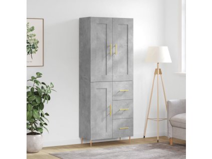 vidaXL Skříň highboard betonově šedá 69,5x34x180 cm kompozitní dřevo