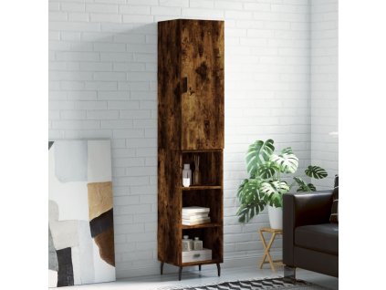 vidaXL Skříň highboard kouřový dub 34,5 x 34 x 180 cm kompozitní dřevo