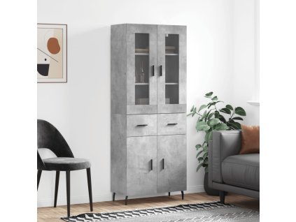 vidaXL Skříň highboard betonově šedá 69,5x34x180 cm kompozitní dřevo
