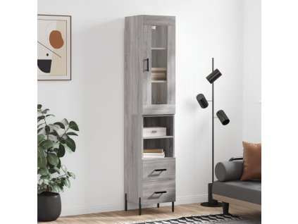 vidaXL Skříň highboard šedá sonoma 34,5 x 34 x 180 cm kompozitní dřevo