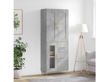 vidaXL Skříň highboard betonově šedá 69,5x34x180 cm kompozitní dřevo