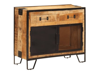 vidaXL Příborník 80x31x66 cm masivní hrubé mangovníkové dřevo a kov