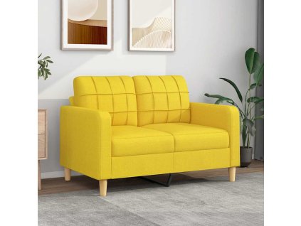 vidaXL 2místná pohovka světle žlutá 120 cm textil
