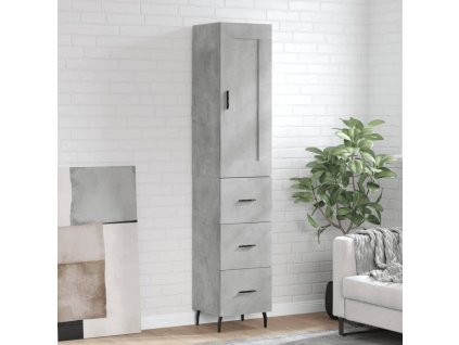 vidaXL Skříň highboard betonově šedá 34,5x34x180 cm kompozitní dřevo