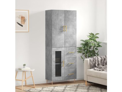 vidaXL Skříň highboard betonově šedá 69,5x34x180 cm kompozitní dřevo