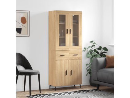 vidaXL Skříň highboard dub sonoma 69,5 x 34 x 180 cm kompozitní dřevo